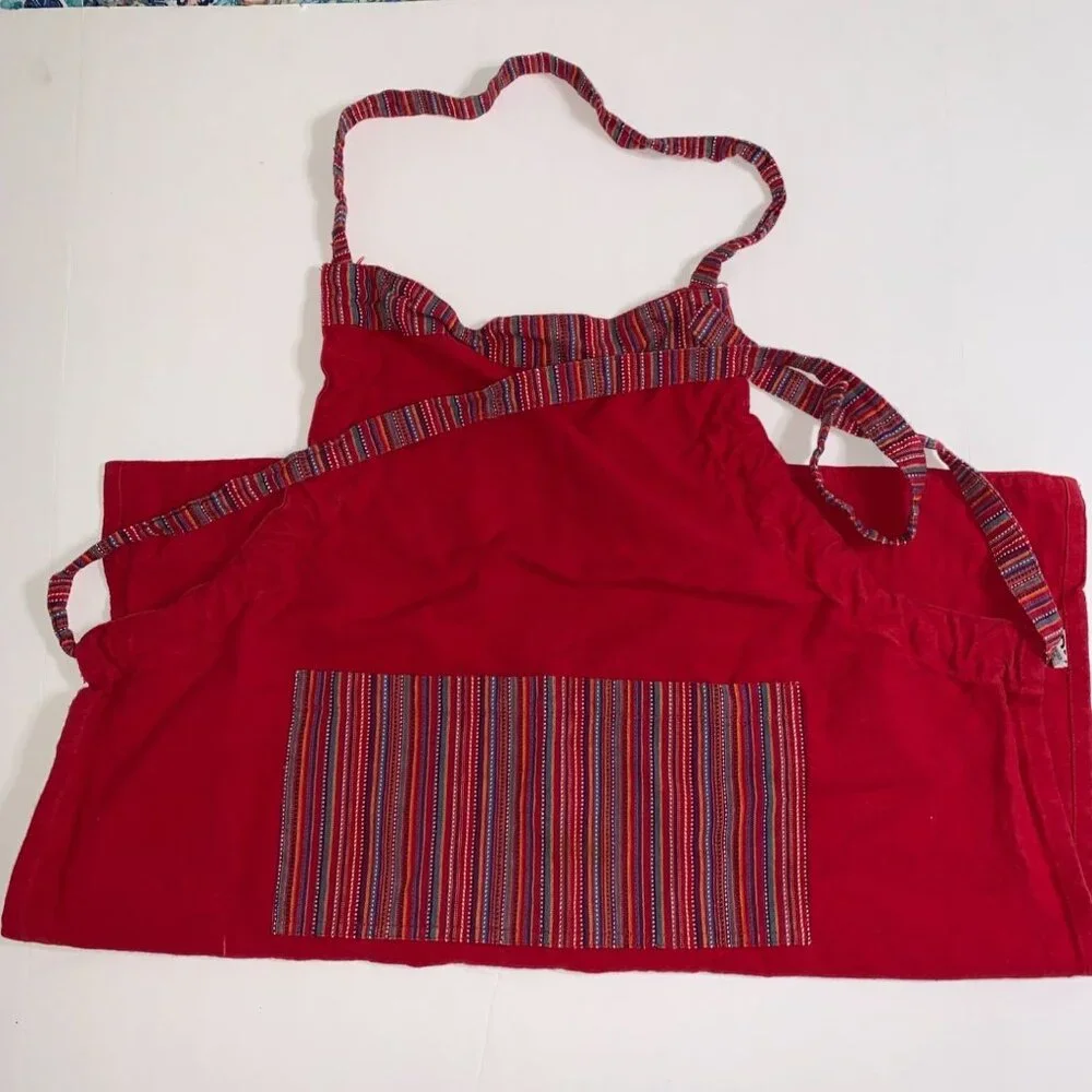 Design Imports For the Home Red Apron Adjustable Retro Y2K